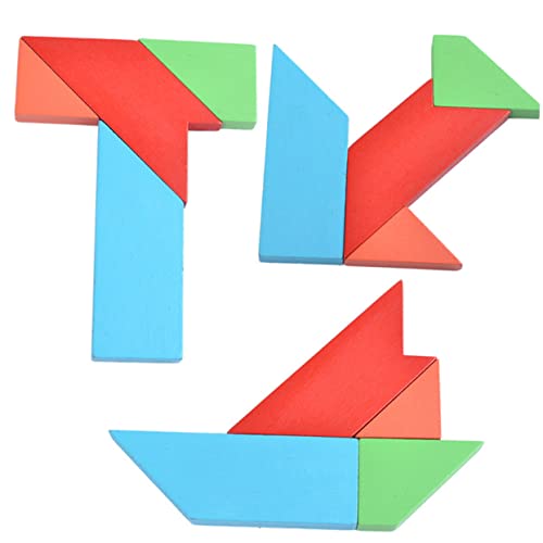 BESTonZON 1 Schachtel Früherziehungsspielzeug Spielzeug für Kinder Tiere Puzzles Kreatives Tangram-Puzzle-Spielzeug Interessantes Tangram-Puzzle-Spielzeug lustiges Tangram-Spielzeug Bambus von BESTonZON