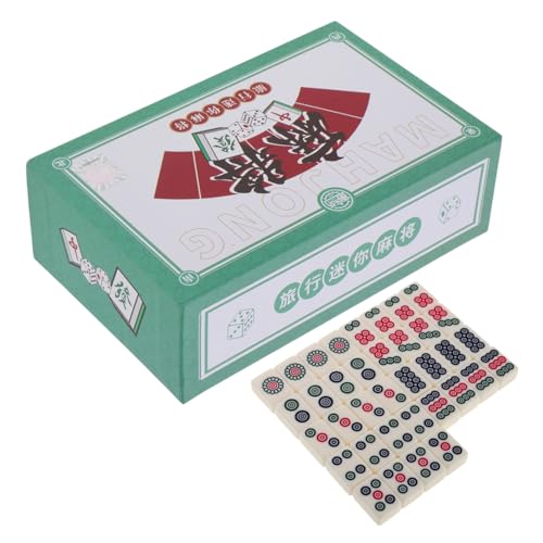 BESTonZON 1 Schachtel Mini-Mahjong-Steine chinesisches Mahjong-Spiel Mahjong für Schlafsäle Miniatur-Mahjong-Kit Mini-Mahjong-Kit Mahjong-Brettspiel kompakte Mahjong-Spielsteine Melamin von BESTonZON