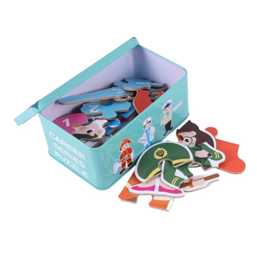 BESTonZON 1 Schachtel Puzzles aus Holz Lernspielzeug Kinder rätsel Kinder Puzzle rätselbuch Kinder Reisespielzeug Puzzlematte puzzlekleber pädagogisches Spielzeug Holzspielzeug Hölzern von BESTonZON