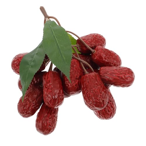 BESTonZON 1 Schnur Rotes Dattelmodell Dekorationen Jujube Modell Künstliches Obstmodell Künstliche Datteln Gefälschte Getrocknete Jujube Getrocknete Jujube Dekoration Jujube von BESTonZON