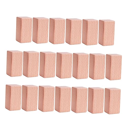 BESTonZON 1 Set 20 Stück Gemometrischer Holzblock Rechteckiger Block Bambus Buchengranulatblock Spielzeug Aus Holz von BESTonZON