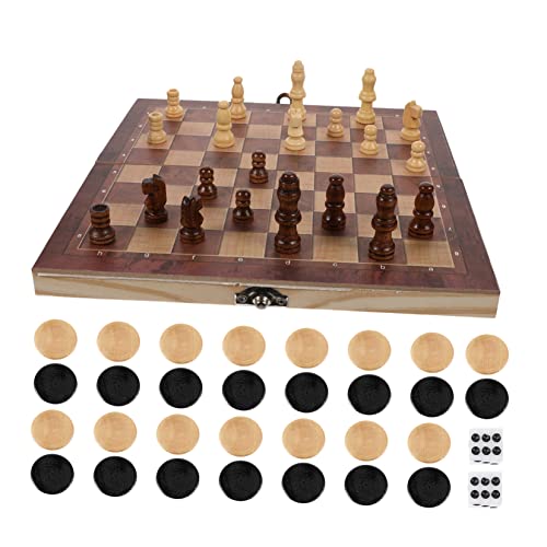 BESTonZON 1 Set 3 1 Internationales Schach 3 In 1 Schachspielzeug Schachspielzeug Intelligenzschach Lernspielzeug Lernspielzeug Holzschachspiel Lernschachspielzeug Holzschach von BESTonZON