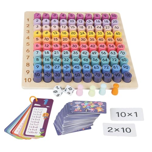 BESTonZON 1 Set 99 Multiplikationsbrett Mathematikkarten Additionsbrettspiel Mathematiktisch Brettspiel Hundert Brettpuzzles Multiplikationslerntablett Spielzeug von BESTonZON