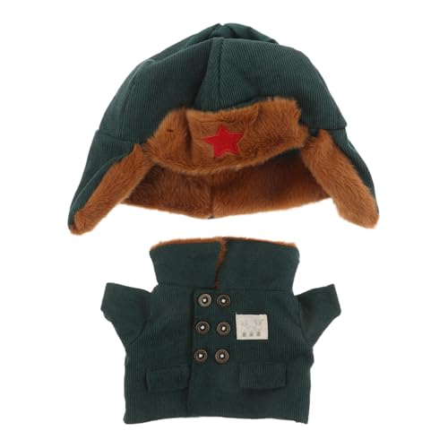 BESTonZON 1 Set Armeekleidung für Puppen: Armeemantel mit Mütze für Kuscheltiere – Puppenuniform-Winteroutfit für Rollenspiele für Kinder – Grün BESTonZON 1 Set Armeekleidung für Puppen: Armeemantel mit Mütze für Kuscheltiere – Puppenuniform-Winteroutfit für Rollenspiele für Kinder – Grün von BESTonZON
