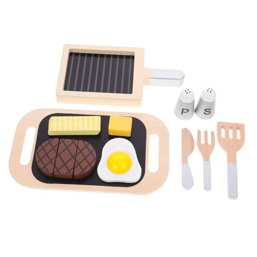 BESTonZON 1 Set Aus Holz Geschnittenes Steak Für Mädchen Spielzeug Babyspielzeug Spielzeug Für Mädchen Mini Steak Aus Holz Kinder Rollenspiel Küchenspielzeug Kunstholz Lebensmittel von BESTonZON