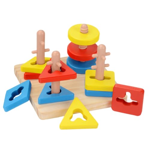 BESTonZON 1 Set Bauklötze Geometrische Formen Puzzle Für Pädagogisches Jigsaw Für Kleinkinder Frühkindliche Entwicklung Lernspielzeug Für ädchen Und Jungen von BESTonZON