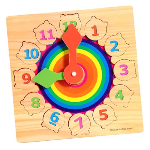 BESTonZON 1 Set Baustein Digitaluhr Spielzeug Kognitionsspielzeug Passende Uhr Spielzeuguhr Passende Spielzeugnummer Lernspielzeug Kinderuhr Spielzeug Uhrblöcke Spielzeug Aus Holz von BESTonZON