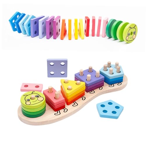 BESTonZON 1 Set Bausteine ​​Lernspielzeug Für Kinder Früherziehung Spielzeug Spielzeug Kinderspielzeug Farbe Form Bausteine ​​Spielzeug Kinder Holz von BESTonZON