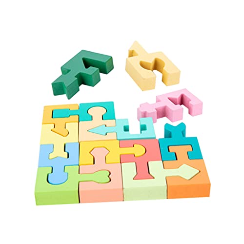 BESTonZON 1 Set Bausteine ​​Puzzle Denkaufgabe Block Formsortierer Kinderpuzzles Vorschulrätsel Frühlernspielzeug Vorschulgeometrie Vorschulspielzeug Für Klassenzimmer Holz von BESTonZON