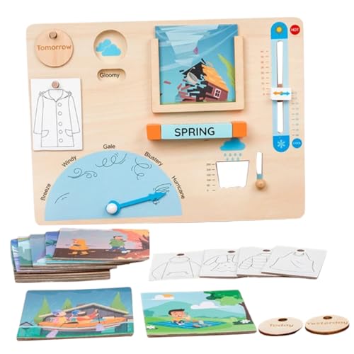 BESTonZON 1 Set Bewusstsein Für Wettervorhersage Wetterspielzeug Lernspielzeug Für 4 Jährige Lerntafel Für Kleinkinder 3–5 Wetter Lerntabelle 3 Jährige Lerntafel Für von BESTonZON