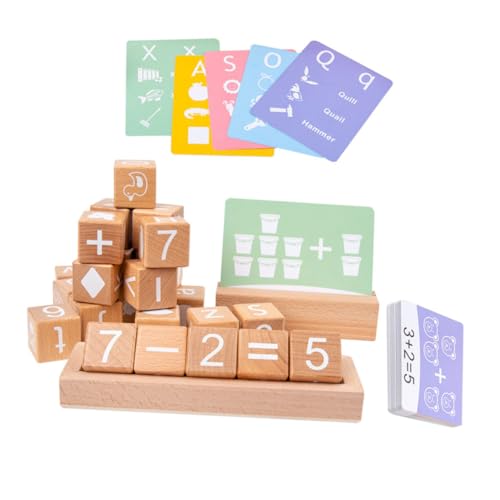 1 Set Blöcke Spielzeug Kinderspielzeug Kinderspielzeug Stiel Lernblöcke 123 Blöcke Spielzeug Alphabet Buchstabenblöcke Holzblöcke Kinderspielzeug Holzblöcke Khakifarbenes Papier BESTonZON von BESTonZON