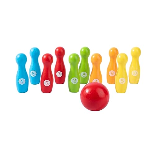 BESTonZON 1 Set Bowling Lernsportspielzeug Outdoor Spielzeug Sportspielzeug Lernspielzeug Für Spielzeug Für Spielzeug Spielzeug Bunt Aus Holz von BESTonZON