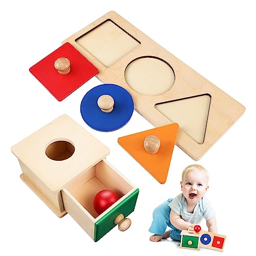 BESTonZON 1 Set-Box Montessori Lehrmittel -sinnesspielzeug Babyspielzeug 6 Monate Alt Kleinkind Rätsel Ball Drop-Spielzeug Für Kinder Montessori-Spielzeug Aktivitätswürfel Lotusbaum von BESTonZON