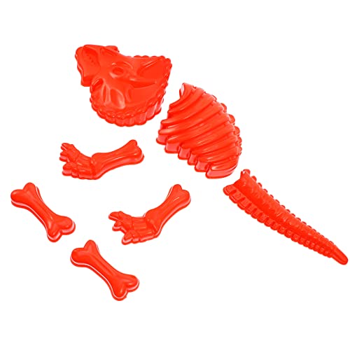 BESTonZON 1 Set Dinosaurier Skelett Form Sandformen Werkzeuge Dinosaurier Sandformen Dinosaurier Form Spielset Formen Für Roten Kunststoff von BESTonZON