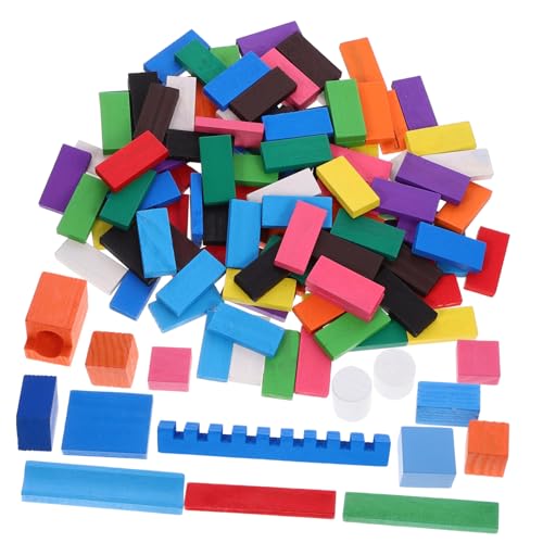 BESTonZON 1 Set Domino Für Bunte Bausteine Für Kreatives Bauen Und Stapeln 120 Teile Ideales Lernspielzeug Zur Der Feinmotorik Und Kreativität von BESTonZON