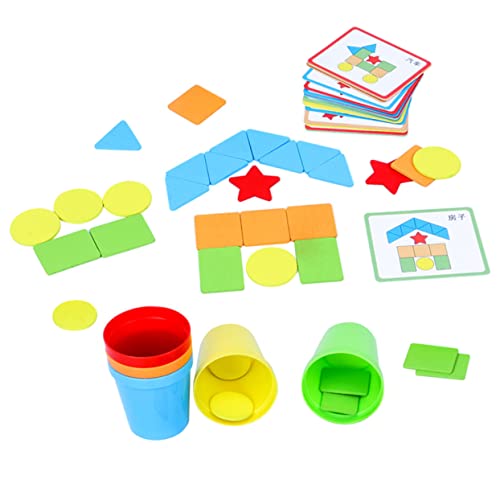 BESTonZON 1 Set Farbsortierspielzeug Puzzle Sortierspiel Lernspielzeug Für Kleinkinder Stapelblock Vorschulrätsel Rayan Spielzeug Für Kinder Pädagogisches Montessori Tangram von BESTonZON