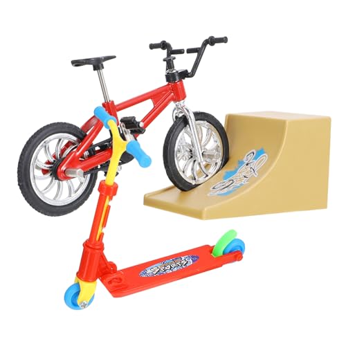 BESTonZON 1 Set Finger Bike Relief Scooter Sportspielzeug Mini Finger Scooter Lernspielzeug Pädagogisches Finger Rot Kunststoff von BESTonZON