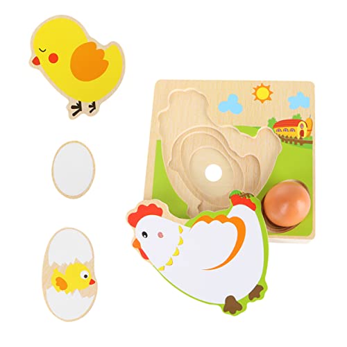 BESTonZON 1 Set Früherziehungsspielzeug Kleinkindspielzeug Puzzlespielzeug Für Kinder Puzzle Kinderspielzeug Babyspielzeug Lernspielzeug Kinderspielzeug Hühner Legen Eier Blockspielzeug von BESTonZON