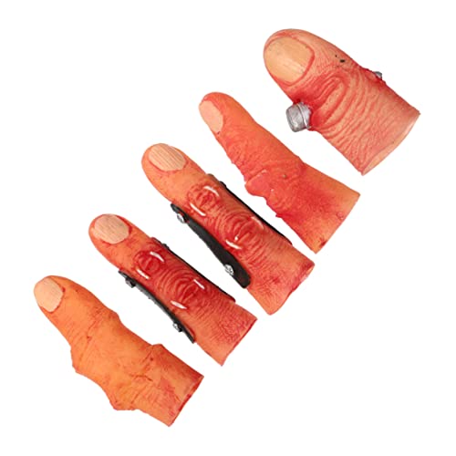 BESTonZON 1 Set Halloween Abgetrennte Fingerhandschuhe Fingerstand Halloween Körperteile Halloween Falscher Finger Hexenfinger Gruselige Blutige Finger Realistische Blutige Finger von BESTonZON