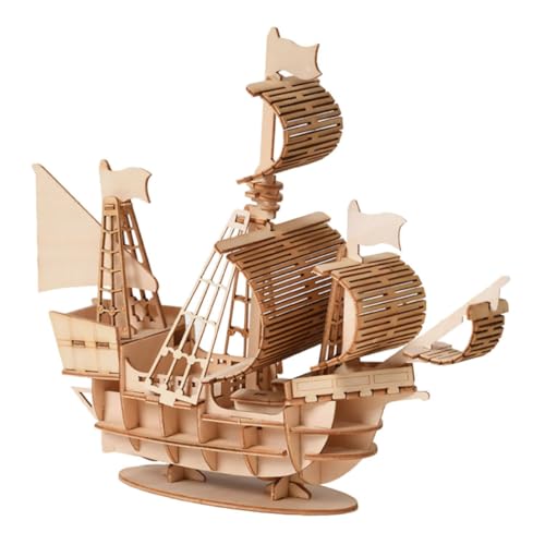 BESTonZON 1 Set Hölzernes Segelbootmodell Für Jungen Nautisches Puzzle Kinder 3D Puzzles Spielzeug 3D Puzzles 3D Kinderpuzzles Spielzeug Für Kinder Mechanisches Puzzle Puzzles Für von BESTonZON