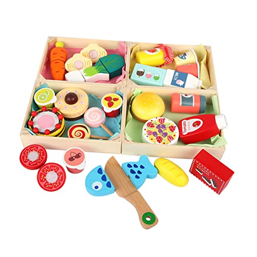 BESTonZON 1 Set Holz Snacks Spielzeug Kinderspiel Spielzeug Kinder Holzküche Spielzeug von BESTonZON