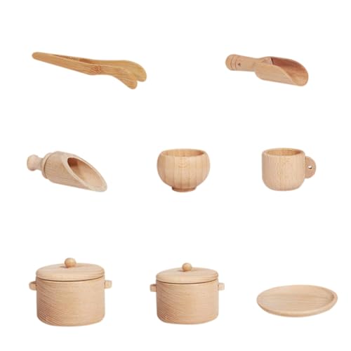 BESTonZON 1 Set Holzgeschirrset Spielküche Essen Rollenspielspielzeug Für Kinder Obst Gemüse Tee Spielset Spielzeug Lernspielzeug Für Kleinkinder Kinder Rollenspielspielzeug Kinder von BESTonZON