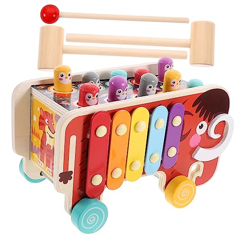 BESTonZON 1 Set Holzspielspielzeug Früherziehungsspielzeug Xylophon Hammerball Xylophon Musikspielzeug Schlagspiel Spielzeug Ball Schlagspielzeug Stielspielzeug Kleinkindspielzeug von BESTonZON