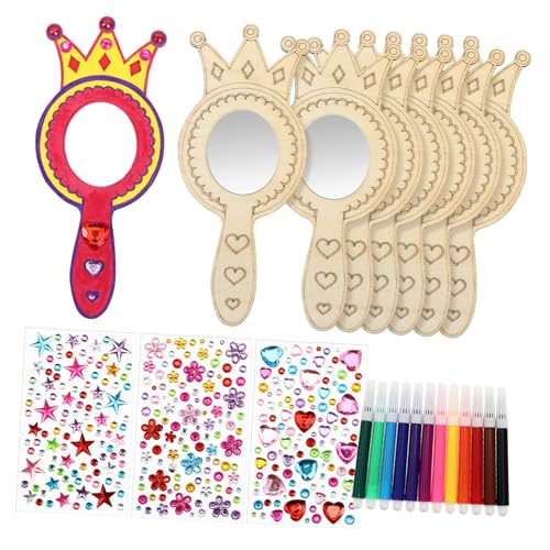 BESTonZON 1 Set Holzspielzeug Handspiegel Mini Ornamente Basteln Für Mädchen Retro Meerjungfrau Ornament Für Kleinkinder Mädchenspielzeug Kleine Mädchenspielzeug von BESTonZON