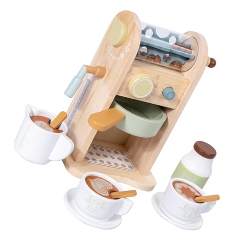 BESTonZON 1 Set Kaffeemaschine Kaffeemaschine Mini Lernspielzeug Küchengeräte Simulation Mini Kaffeemaschine Puppenhaus Kaffeemaschine Bausatz Holz Beige von BESTonZON