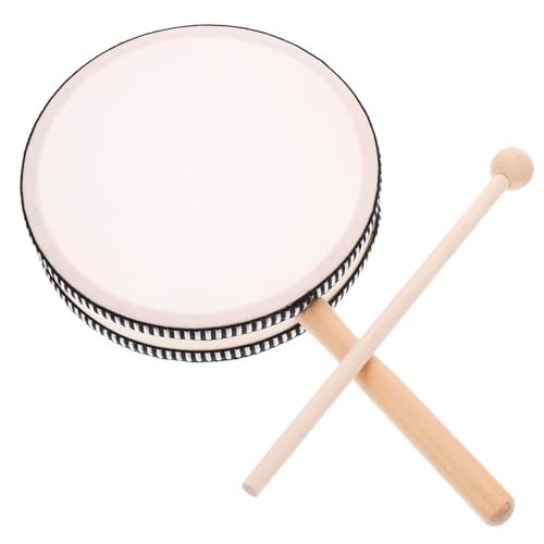 BESTonZON Bongos Handtrommel Set Handtrommel Percussion Instrument Aus Mit Trommelstock Für Und Kleinkinder Ideal Für Musikalische Früherziehung Und Kreative Spielzeit von BESTonZON