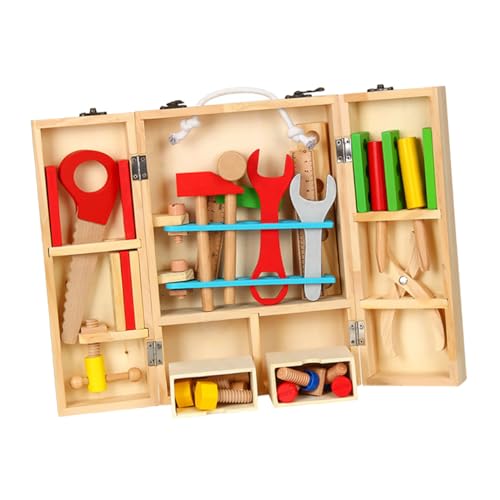 BESTonZON 1 Set Kinder Werkzeugkasten Kinderspielzeug Kinderspielzeug Holz Wartungswerkzeug Spielzeug Zerlegbares Spielzeug Konstruktionsspielzeug Kinder Reparaturwerkzeug von BESTonZON