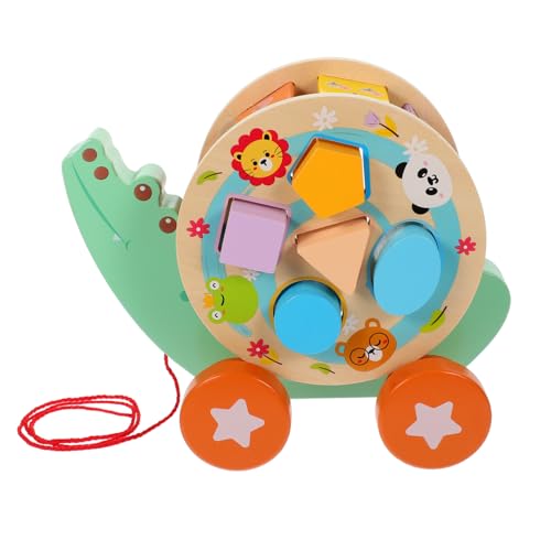 BESTonZON Holzspielzeug Set Für Kleinkinder Geometrische Formen Sortierspielzeug Mit Ziehwagen Für Montessori Lernspielzeug Zur Der Motorischen Fähigkeiten 1 Set von BESTonZON