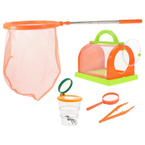 BESTonZON 1 Set Lebewesen-Fängerkäfig Mit Lupe Für Kinder Jungen Und Mädchen Orange von BESTonZON