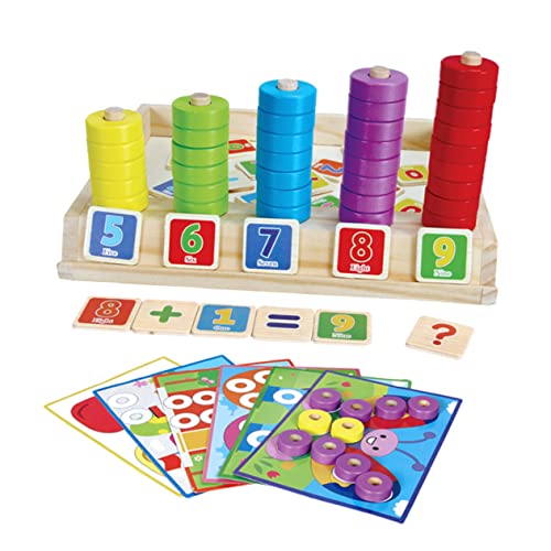 BESTonZON 1 Set Lustiges Puzzle Zählt Stapeln Zählform Stapelspielzeug Für Montessori Zählspielzeug Mathematik Sortierspielzeug Zahlenformspielzeug Kinderspielzeug Aus Holz von BESTonZON