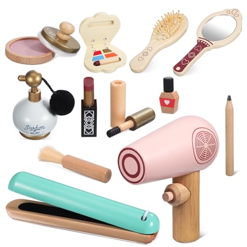 BESTonZON 1 Set Make Up Set Mädchen Make Up Set Kleinkind Make Up Set Spielsalon Set Für Mädchen Make Up Set Für Mädchen Gefälschtes Make Up Kleinkind Kosmetikzubehör Aus Holz von BESTonZON