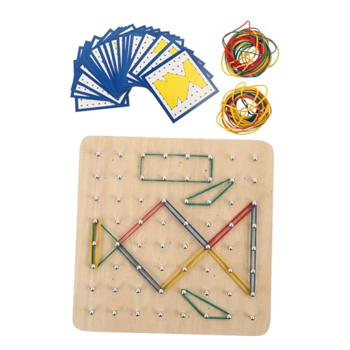 BESTonZON 1 Set Mathe Stecktafel Aus Holz Geoboard Geometrie Lernspielzeug Stecktafel Geometrische Form Lernwerkzeuge Nagelplatte Lernspielzeug Nagelbrett Aus Holz Platte von BESTonZON