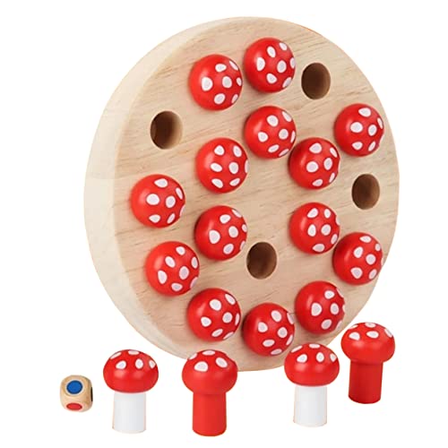 BESTonZON 1 Set Memory Schachspielzeug Kinderspiel Schach Holz Schach Memory Brettspiele Schachspielzeug Früherziehung Schach Memory Brettspiel Schachspiel Rot Holz von BESTonZON