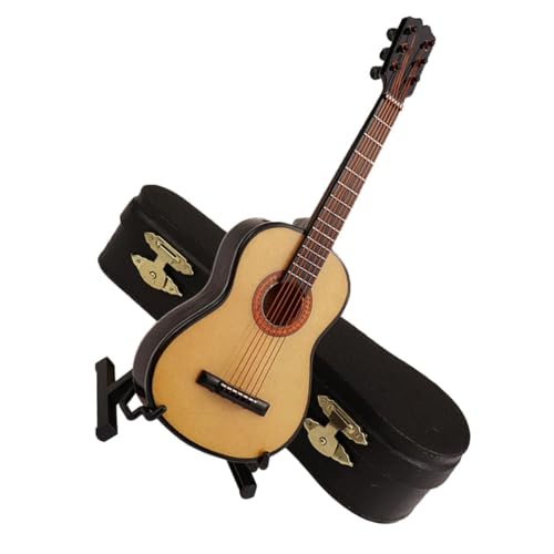 BESTonZON 1 Set Mini Gitarre Modell Mini Gitarre Dekor Miniatur Gitarre Spielzeug Puppenhaus Zubehör Mini Puppe Gitarre Dekorationen Puppe Musikinstrument Mini von BESTonZON