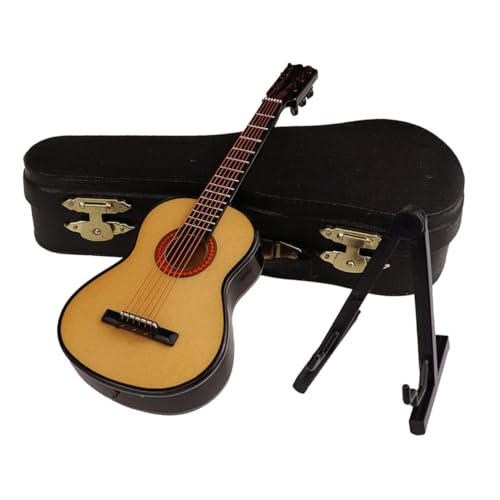 BESTonZON 1 Set Mini Gitarre Modell Miniatur Gitarre Spielzeug Mini Gitarre Dekor Mini Puppe Gitarre Dekorationen Puppen Musikinstrument Mini Musikinstrument Puppenhaus von BESTonZON