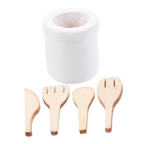 BESTonZON 1 Set Mini Küchengeschirr Aus Holz Für Kleine Häuser Geschirr Für Kleine Häuser Besteck Für Puppenhäuser Mini Küchenzubehör Mini Utensil Miniatur Spatel Mini von BESTonZON