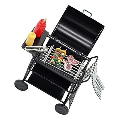 BESTonZON 1 Set Miniatur BBQ Wagen Für Puppenhaus Realistisches Modell Mit Zubehör Für Kreative Szenen Im Miniaturformat Ideal Für Miniatur Dekoration Und Rollenspiele von BESTonZON