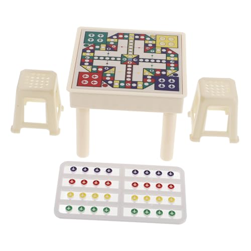 BESTonZON 1 Set Miniatur Kindertisch Und Stühle Küchen Tritthocker Heimwerker Set Magnetpunkte Fliegendes Schach Kunststoff von BESTonZON