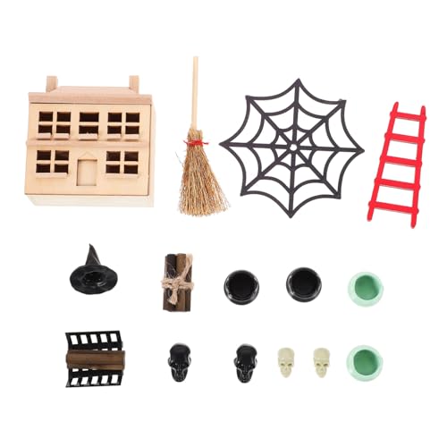 BESTonZON 1 Set Miniatur Puppenhausmöbel Ornamente Halloween Set Dekorationen Wohnaccessoires Spielzeughaus Modellbausätze Heimdekoration Puppenhaus Halloween Desktop von BESTonZON