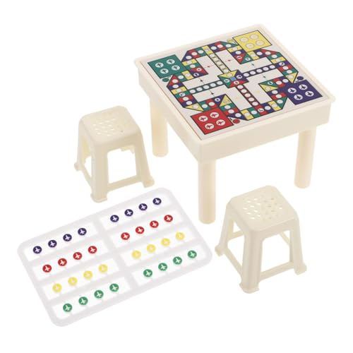 BESTonZON 1 Set Miniatur Schach Kind Puppenhaus Tisch Und Stühle Mini Tisch Mini Hausbausatz Magnetische Zeichenbretter Aus Kunststoff von BESTonZON