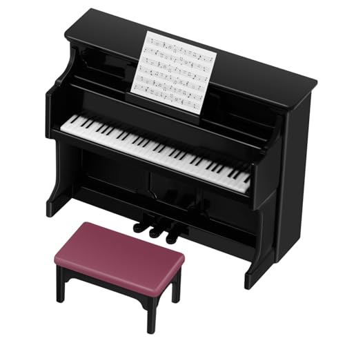 BESTonZON 1 Set Miniatur öbel Klavier Und Hocker Für Puppenhaus Und Dekoration Mini Piano Mit Noten Puppenhaus Zubehör Miniatur Heimdekor von BESTonZON