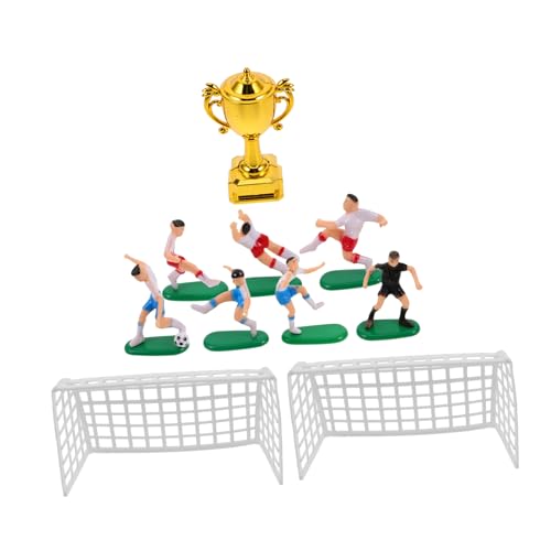 BESTonZON 1 Set Puppenhaus Miniatur Trophäenmodell Winzige Kunststoff Fußballspieler Miniatur Trophäe Fußball Thema Kuchendekoration Mini Kunststoff Wiederverwendbar von BESTonZON