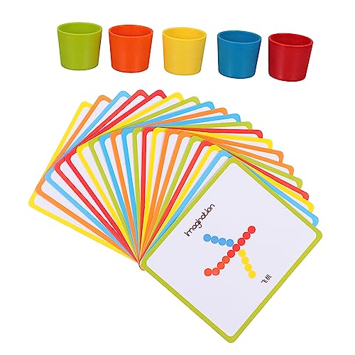 BESTonZON 1 Set Puzzle Früherziehung Farbsortierspielzeug Lernspielzeug Stapelbecher Kinder Farbabstimmung Sortierbecher Kinderspielzeug Kinderspielzeug Kinder Farbzählsortierbecher Holz von BESTonZON