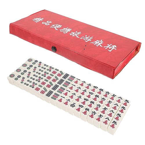 BESTonZON 1 Set Reise Mahjong Melaminfliesen Spielzeug Chinesisches Brettspiel Partyspiel Set Tragbare Mahjong Fliesen Reisespiel Requisite Chinesische Mahjong Fliesen Heim Mahjong von BESTonZON