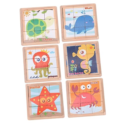 BESTonZON 1 Set Sechsseitige Malerei Bausteine Kinder Puzzle Lernpuzzles Spielzeug Für Kinder Mädchen Spielzeug Für Kinder Formerkennungsspielzeug Massenpuzzles Für Kinder Kidcraft von BESTonZON