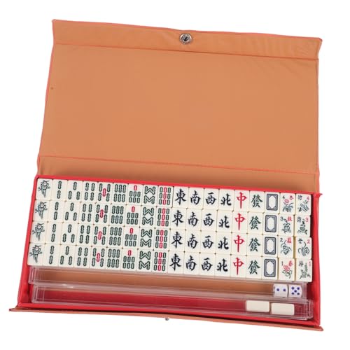 BESTonZON 1 Set Set Reise Mahjong Melaminfliesen Spielzeug Reise Mahjong Spielzeug Reisespiel Requisite Tragbares Mahjong Spiel Mahjong Kachelspiel Chinesisches Brettspiel Kleines von BESTonZON